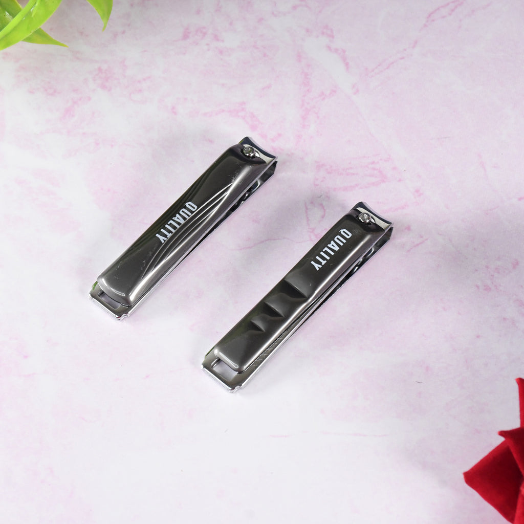 Stainless Steel Folding Portable Large Nail Clippers With Nail File (1 Pc)
