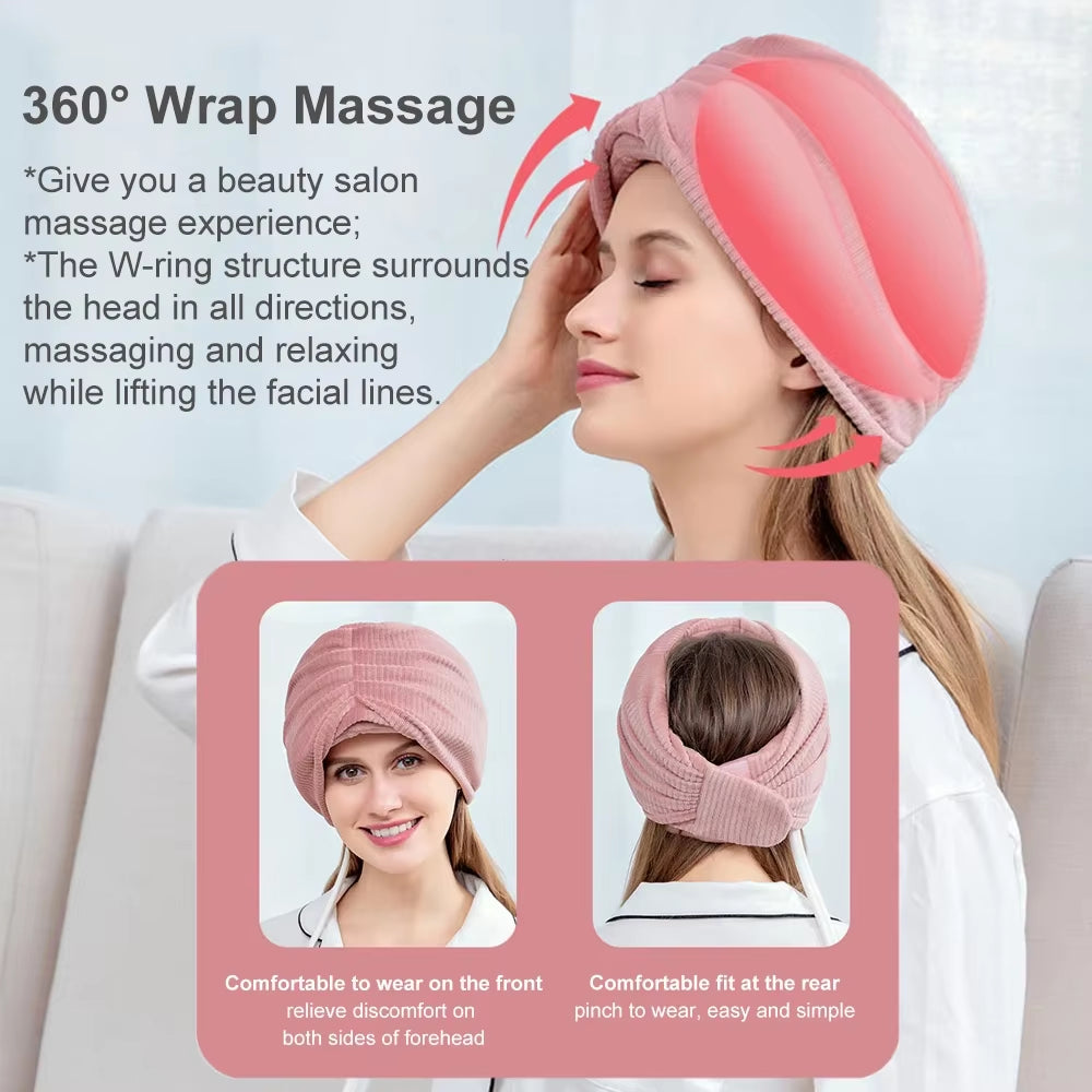 Electric Airbag Head Massager Vibration Air Compression Deep Kneading SPA for Headache Migraine Stress Relief Sleep Health Care