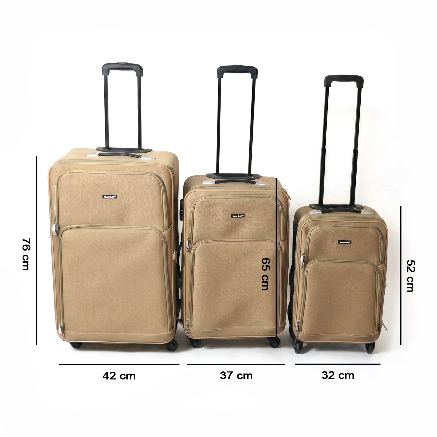 3 In 1 Soft Side Trolley Luggage Set 3 Piece