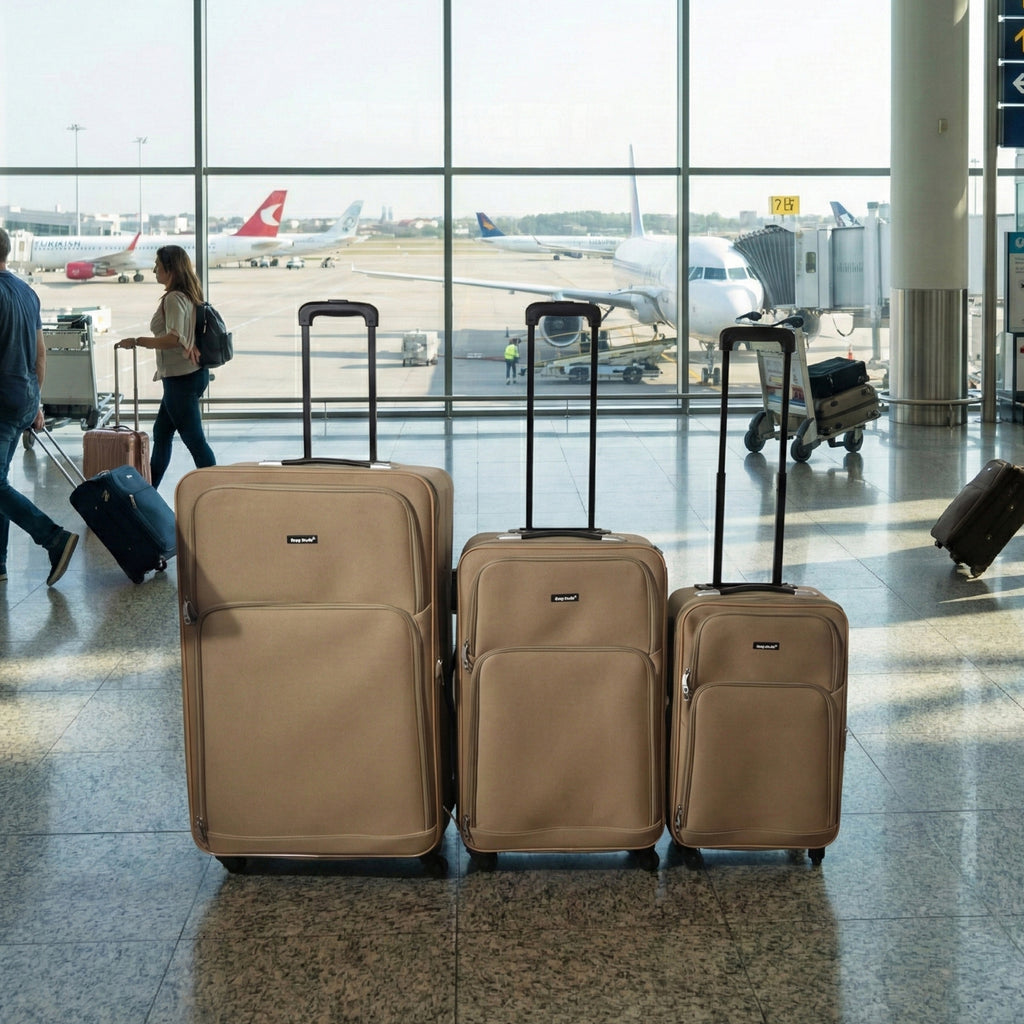 3 In 1 Soft Side Trolley Luggage Set 3 Piece