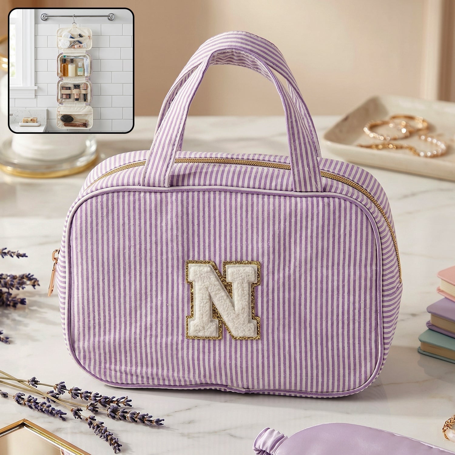 Travel Multi Pocket Toiletry Bag Hanging Cosmetic Makeup Organizer Pouch (1 Pc)