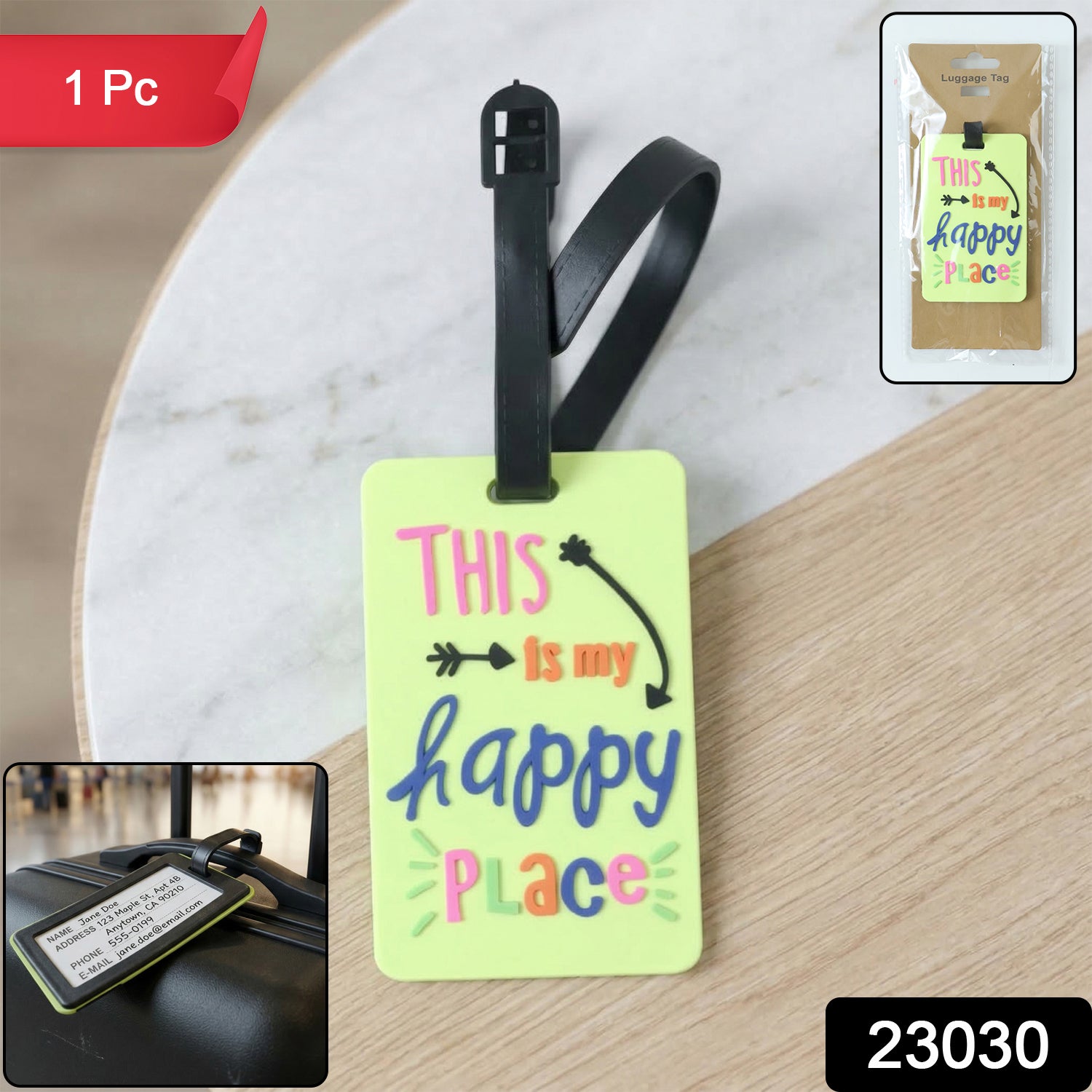 Colorful This Is My Happy Place Travel Identification Luggage Bag Tag (1 Pc)