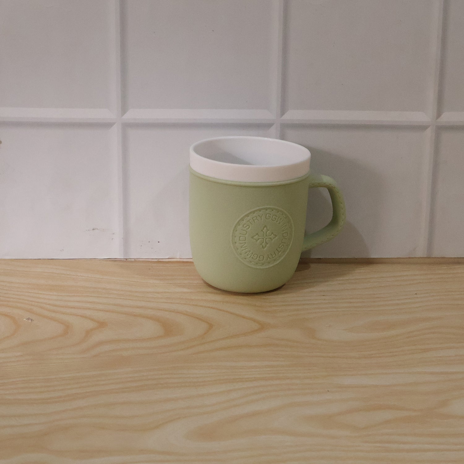 Plastic Coffee Mug With Handle Leather Texture Tea Cup For Home And Office (1 Pc)