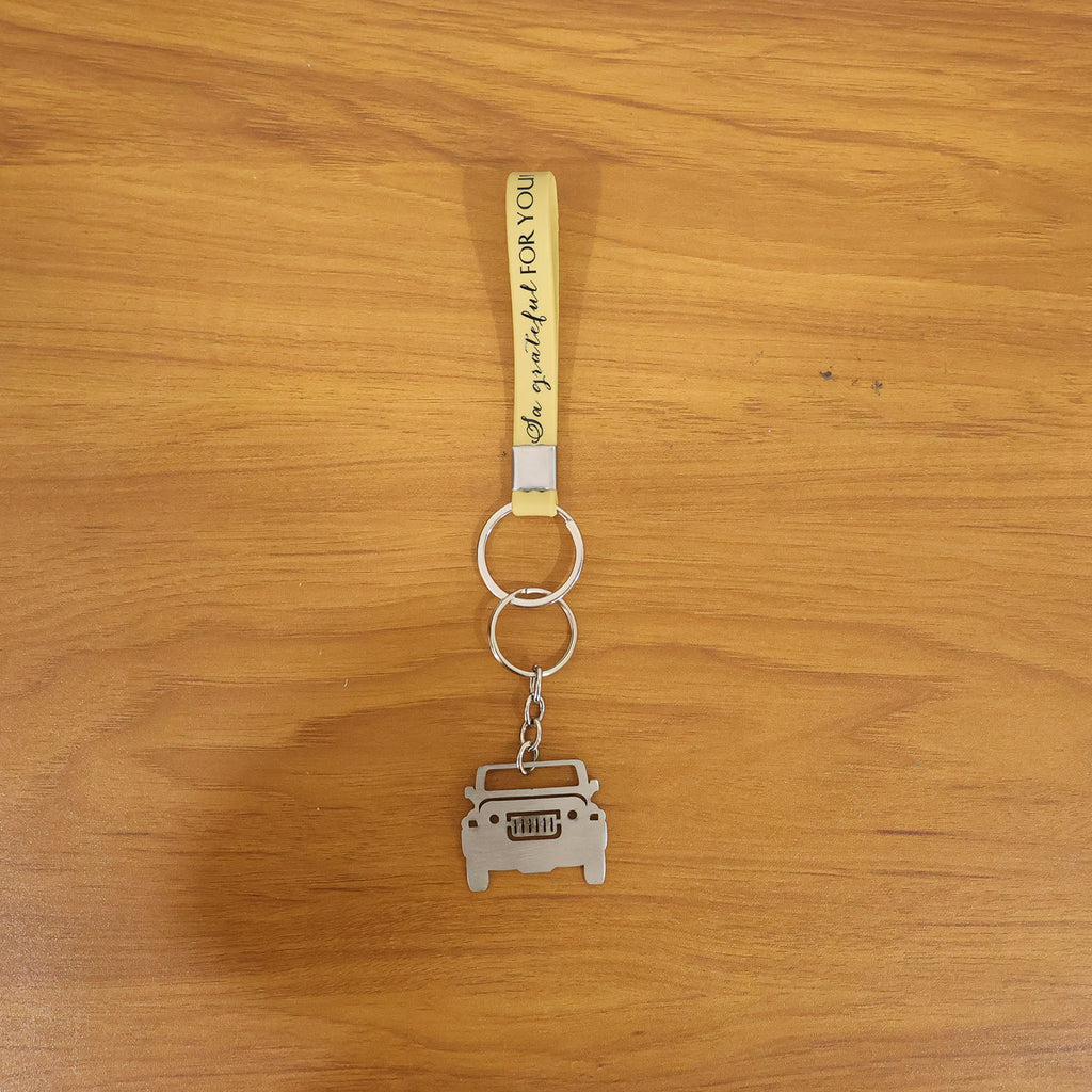Stylish Dual-keyring Metal Car Keychain Set (1 Set)