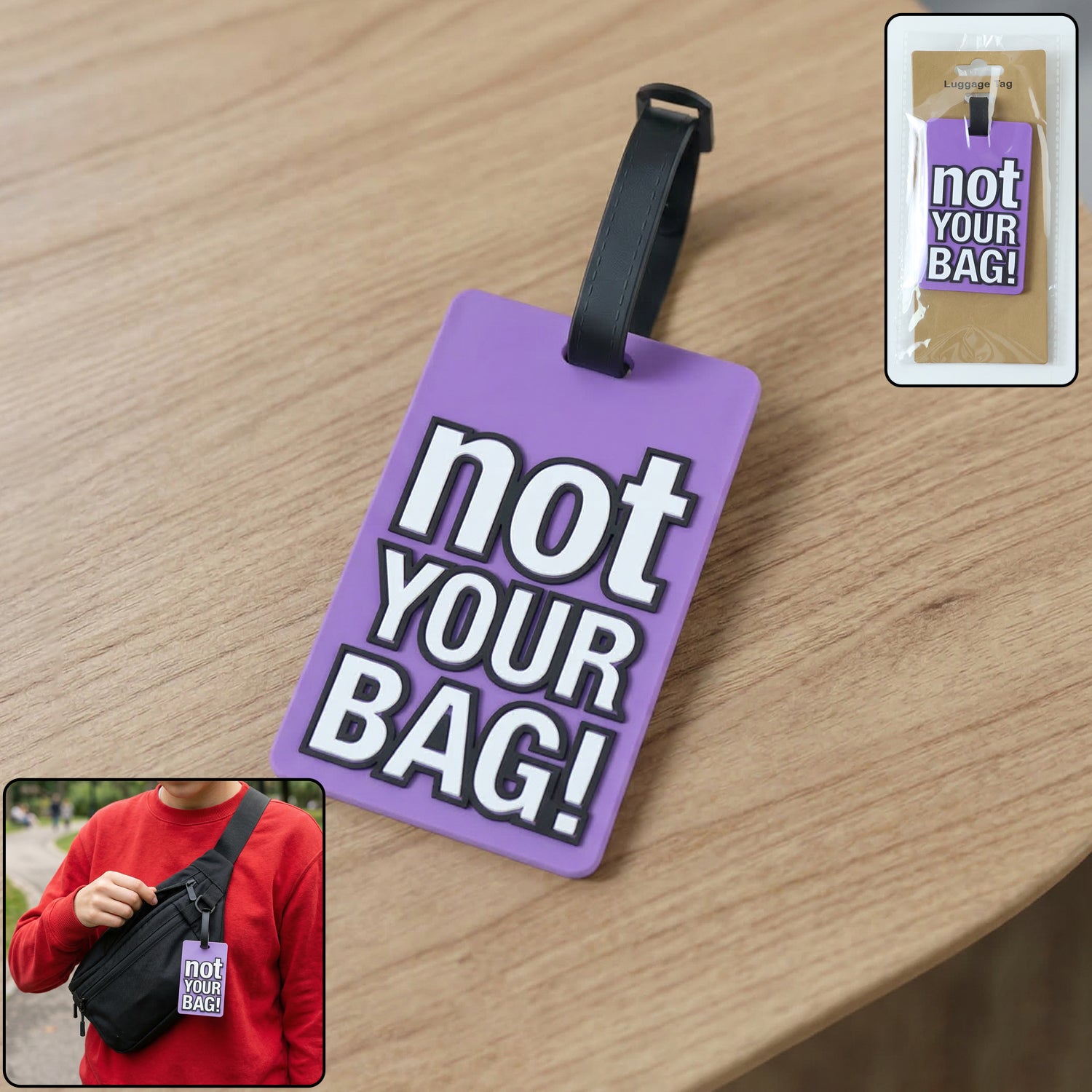 Travel Identification Luggage Bag Tag With Bold Not Your Bag (1 Pc)