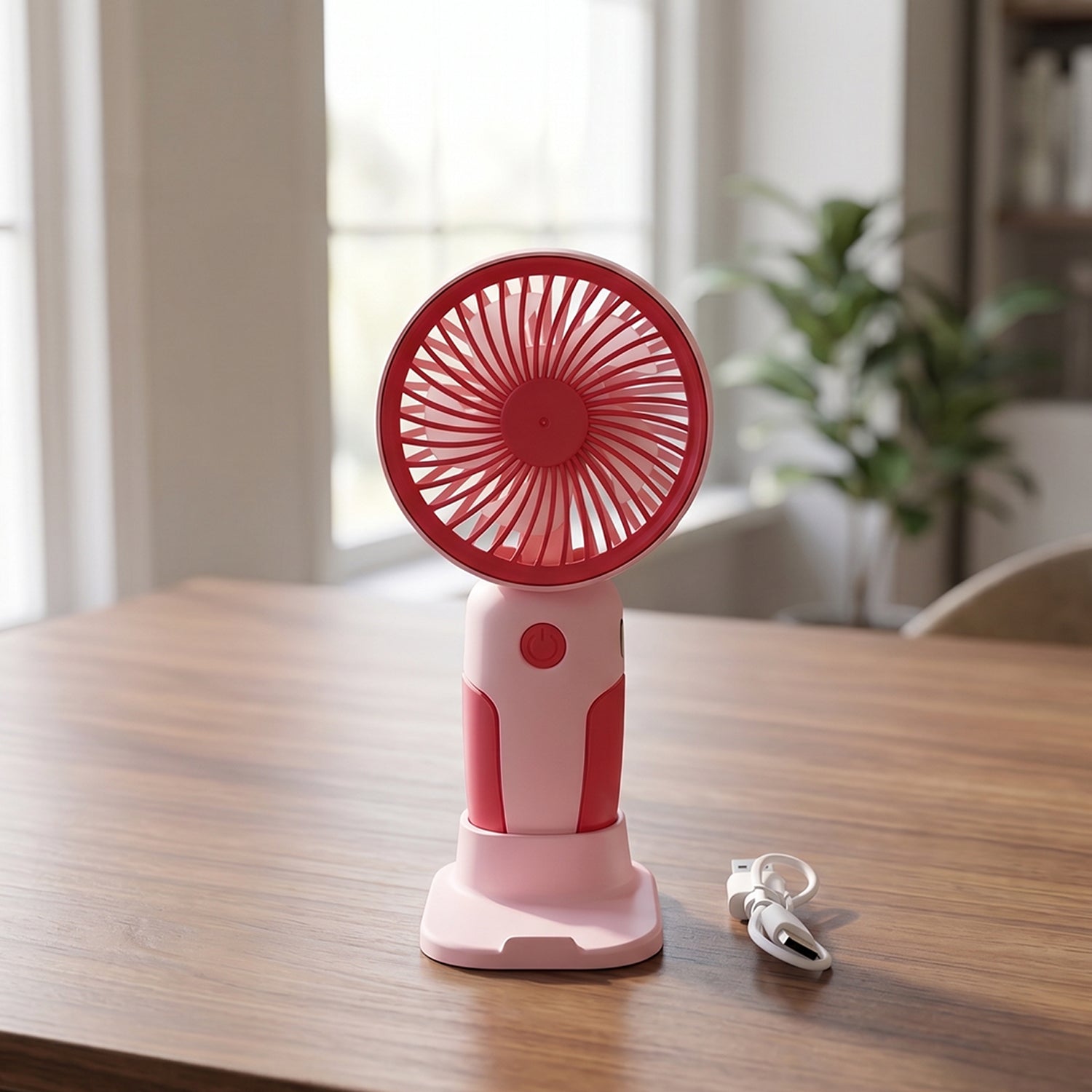 Mini Handheld Rechargeable Personal Fan With Stand Portable Usb Desk Fan (1 Pc)