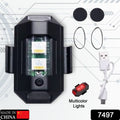 7497 Mini Led Strobe Lights Waterproof Lights Lightweight Rgb Led Lights Drone Strobe Lights Veicle Anti-collision Strobe Light Bike Motocycle Lights Usb Recharge  Multi-colors
