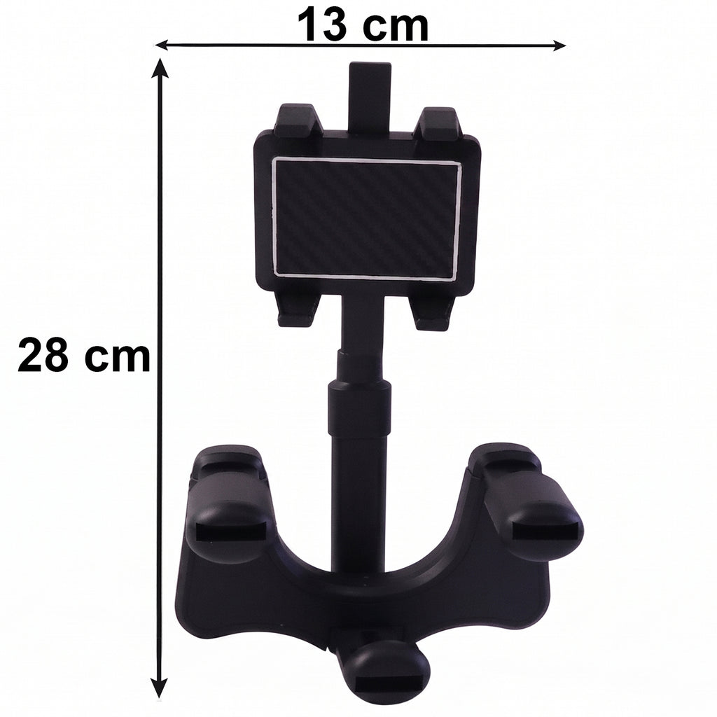 360 Degree Car Rear View Mirror Mobile Phone Holder  Adjustable  Secure Fit