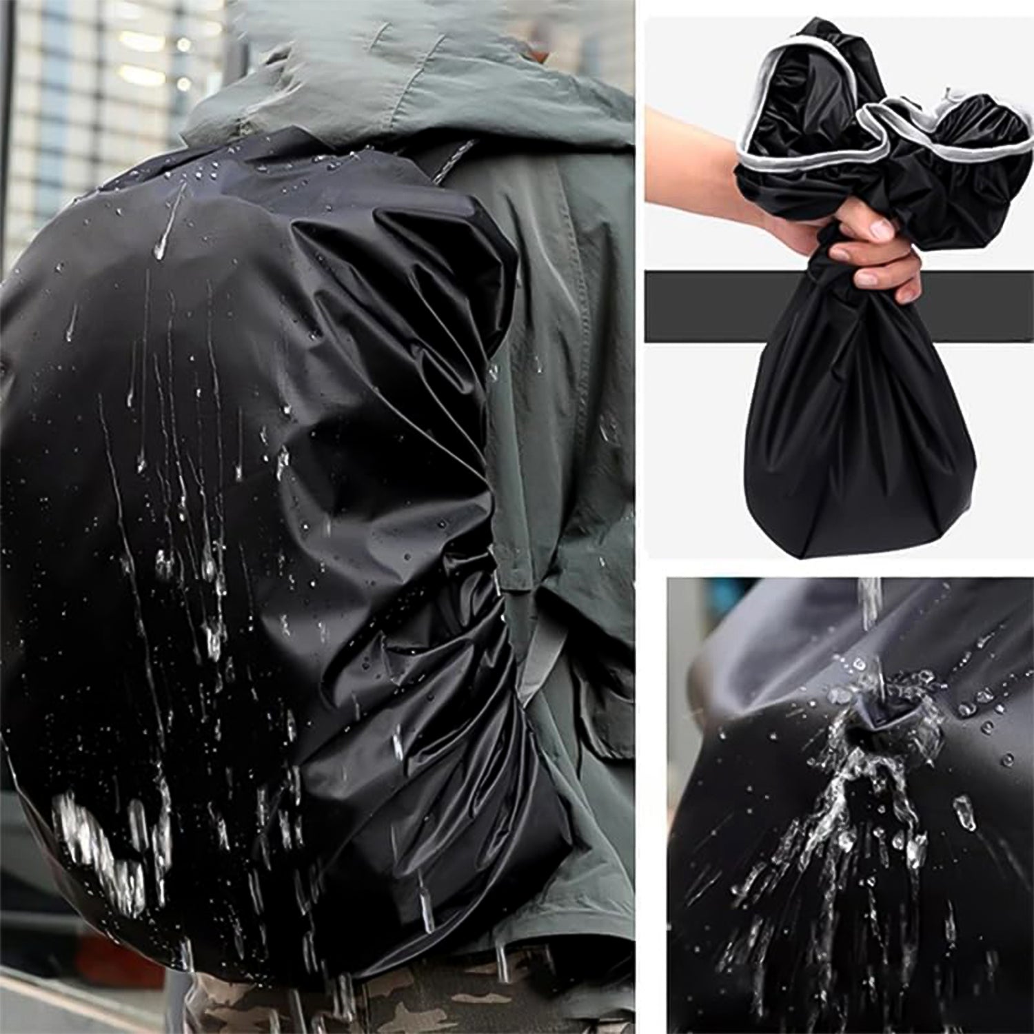 4100 Heavy Waterproof Nylon Rain Coverdust Cover - Elastic Adjustable For Laptop Bags And Backpacks School Bag Waterproof Cover Dust Proof Backpack Laptop Bag Cover (1pc)