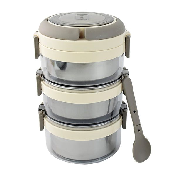 Ganesh Steko-3 Triple Layer Stainless Steel Insulated Lunch Box Set