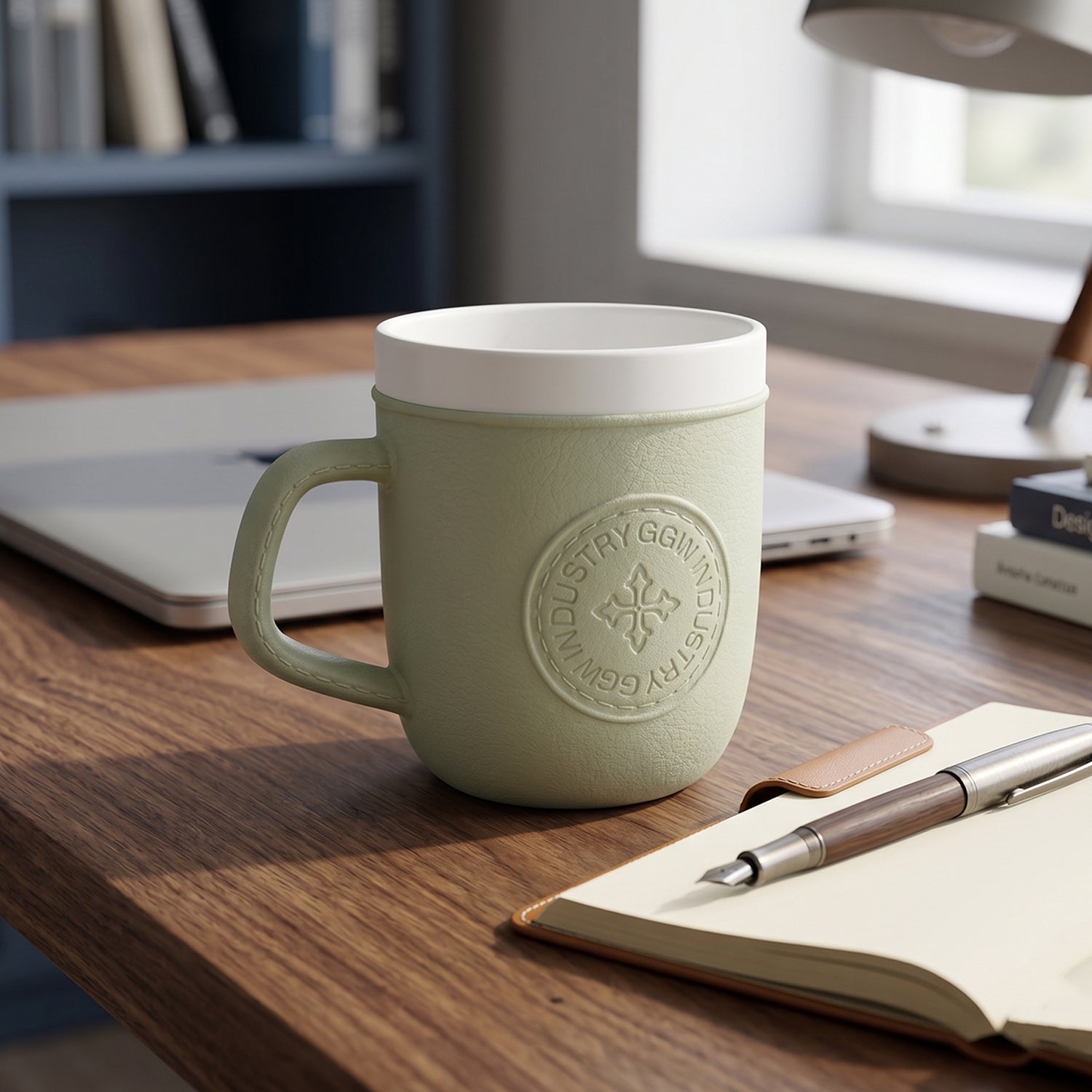 Plastic Coffee Mug With Handle Leather Texture Tea Cup For Home And Office (1 Pc)