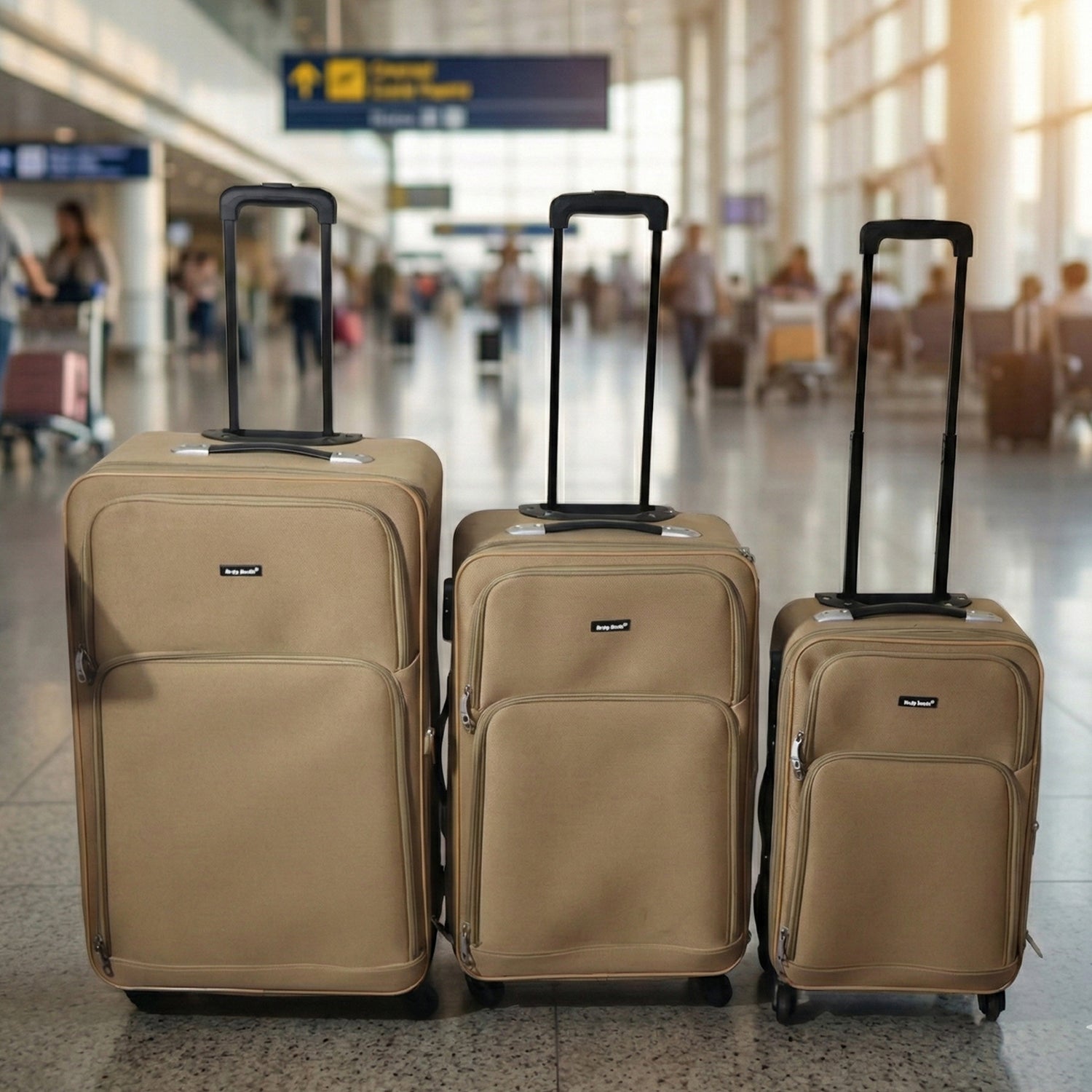 3 In 1 Soft Side Trolley Luggage Set 3 Piece