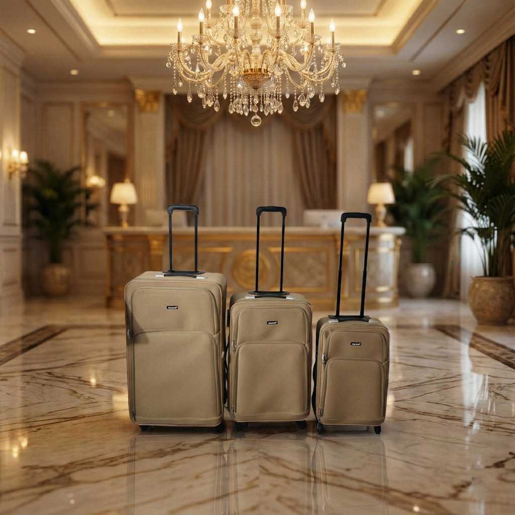 3 In 1 Soft Side Trolley Luggage Set 3 Piece