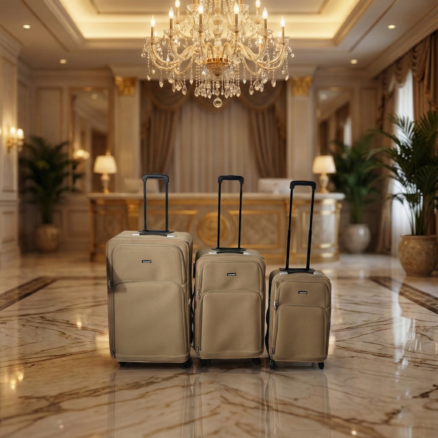 3 In 1 Soft Side Trolley Luggage Set 3 Piece