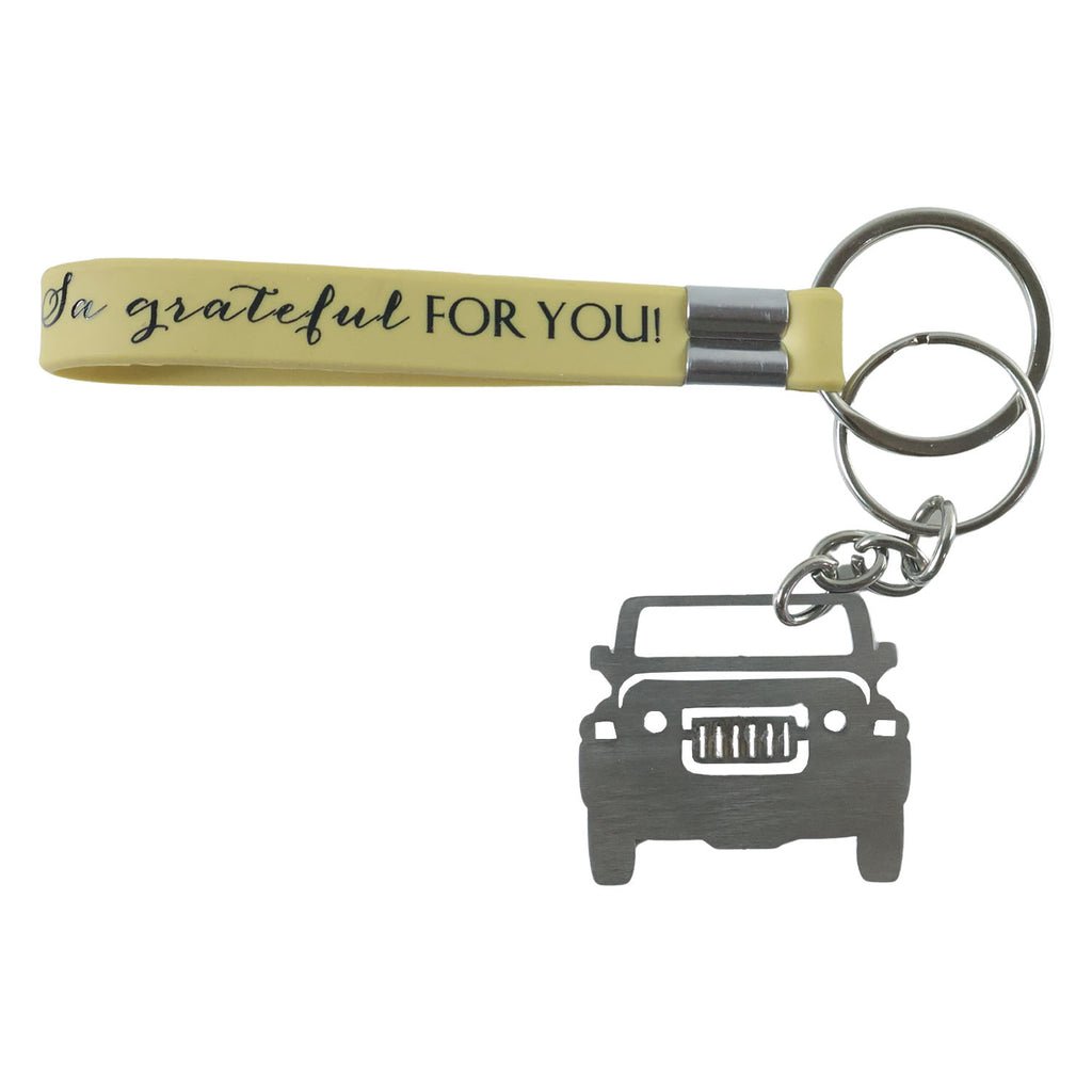 Stylish Dual-keyring Metal Car Keychain Set (1 Set)