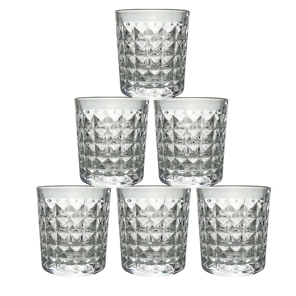 Premium Crystal-style Glass Tumbler Set (6 Pc  210 Ml)