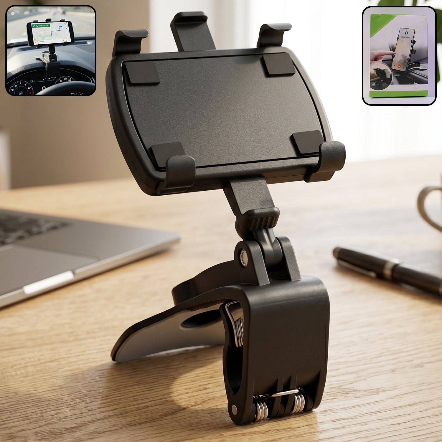 Car Phone Holder  360 Rotatable Dashboard Clip Mount