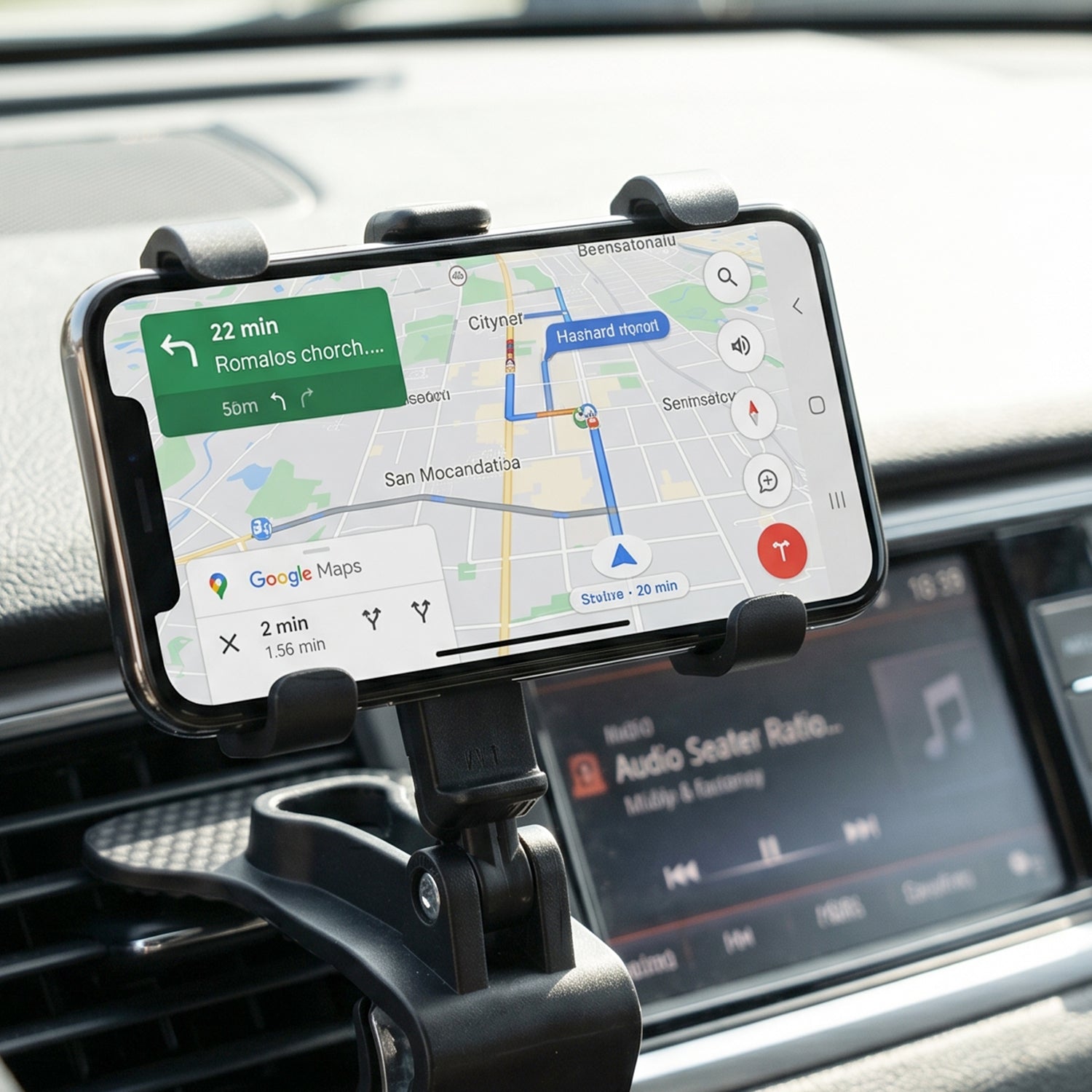 Car Phone Holder  360 Rotatable Dashboard Clip Mount