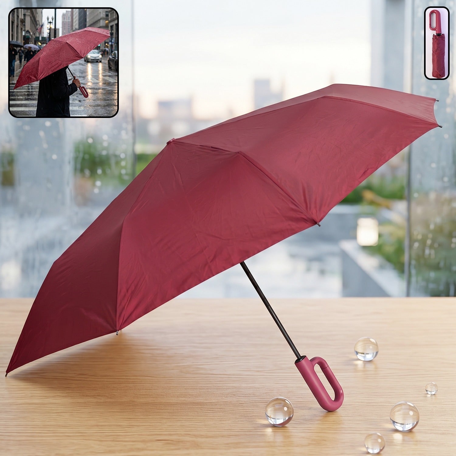 Portable Windproof Travel Umbrella  Compact And Durable For Rain And Sun